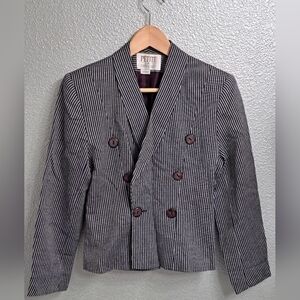 BCX Women's Grey Pinstripe Blazer   Size M